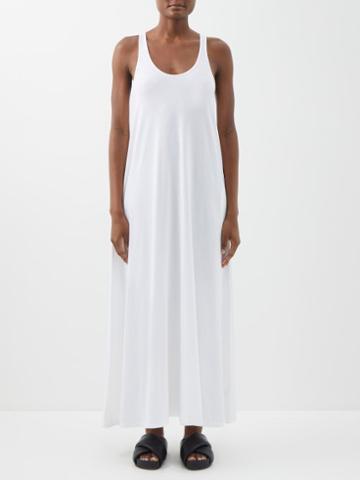 Another Tomorrow - Racerback Jersey Dress - Womens - White
