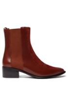 Matchesfashion.com Loewe - Point Toe Suede And Leather Chelsea Boots - Womens - Dark Tan