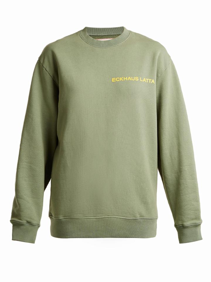 Eckhaus Latta Round-neck Logo-print Cotton Sweatshirt