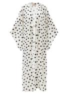Matchesfashion.com Adriana Degreas - Longline Polka-dot Poplin Robe - Womens - Cream Print