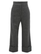 Matchesfashion.com Lemaire - High Rise Wool Blend Trousers - Womens - Dark Grey