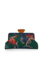 Sarah's Bag Classic Orange-clasp Satin Clutch