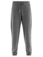 Moncler - Cuffed Wool-blend Knit Track Pants - Womens - Grey