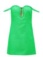 Valentino - Off-the-shoulder Plunge Crepe Mini Dress - Womens - Green