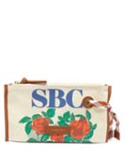 See By Chlo - Beth Rose-print Recycled-canvas Pouch - Womens - Beige Multi
