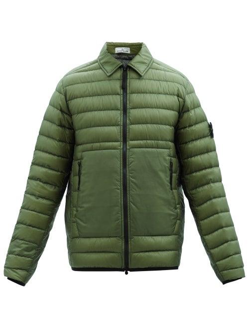 Stone Island - Logo-patch Quilted-down Nylon Coat - Mens - Green