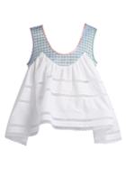 Natasha Zinko Scoop-neck Lace-trimmed Cotton Top