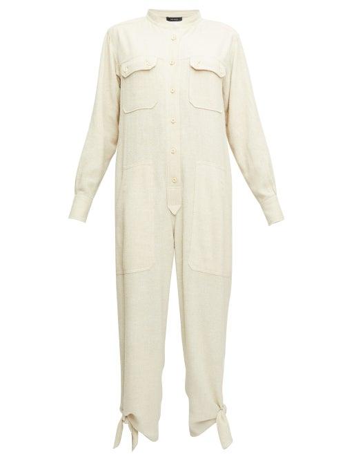 Matchesfashion.com Isabel Marant - Tacaia Ankle-tie Jumpsuit - Womens - Ivory
