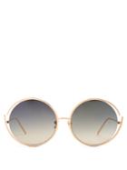 Linda Farrow Mirrored Round-frame Sunglasses