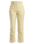 Matchesfashion.com Marine Serre - High Rise Moire Cropped Trousers - Womens - Yellow