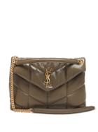 Matchesfashion.com Saint Laurent - Loulou Puffer Medium Leather Shoulder Bag - Womens - Khaki