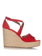 Tabitha Simmons Laser-cut Suede Wedge Sandals