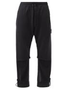 Stone Island Shadow Project - Felpa Mesh-panel Cotton-blend Trousers - Mens - Black