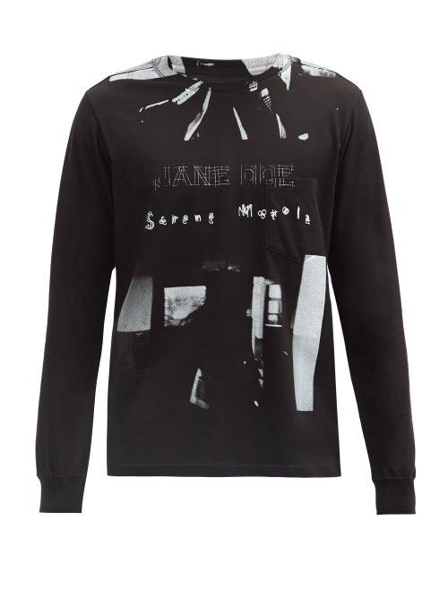 Matchesfashion.com Takahiromiyashita Thesoloist. - Credit Roll-printed Long-sleeved Jersey T-shirt - Mens - Black
