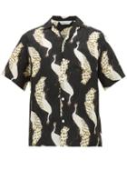 Matchesfashion.com Nipoaloha - Ito Peacock Print Silk Shirt - Mens - Black
