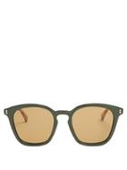 Matchesfashion.com Gucci - Square Frame Acetate Sunglasses - Mens - Green Multi