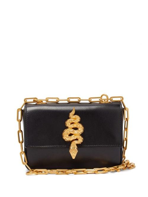 Matchesfashion.com Valentino Garavani - Maison Snake Leather Shoulder Bag - Womens - Black