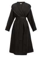 Matchesfashion.com The Row - Audree Cashmere Herringbone Coat - Womens - Dark Grey
