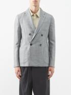 Giorgio Armani - Double-breasted Silk-blend Jacket - Mens - Grey