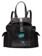 Matchesfashion.com Valentino - X Undercover Leather Trimmed Canvas Backpack - Mens - Black