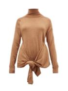 Matchesfashion.com Jw Anderson - Waist Tie Roll Neck Wool Sweater - Womens - Beige