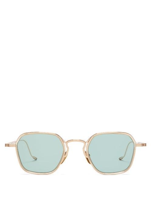 Matchesfashion.com Jacques Marie Mage - Wyatt Hexagonal Titanium Sunglasses - Mens - Gold