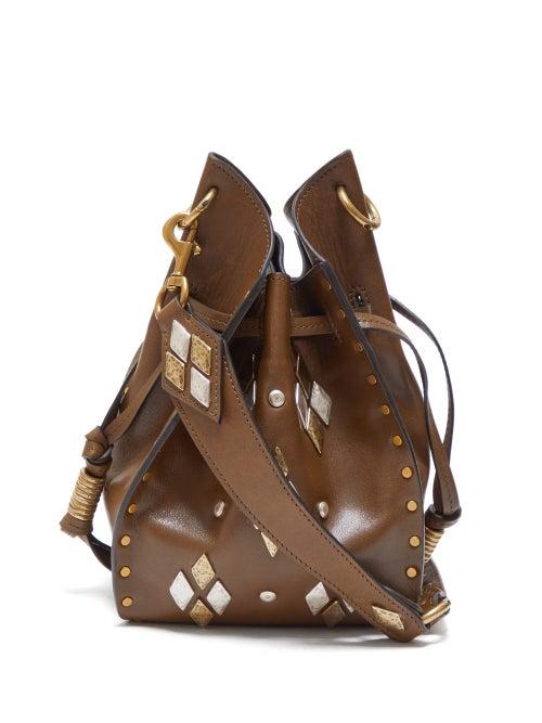 Matchesfashion.com Isabel Marant - Radja Embellished Leather Bucket Bag - Womens - Khaki