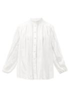 Matchesfashion.com Zimmermann - Suraya Lace Insert Cotton Blouse - Womens - White