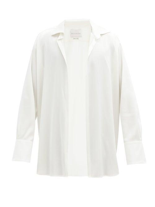 Matchesfashion.com Ludovic De Saint Sernin - Go To Open-front Silk-satin Shirt - Mens - Cream