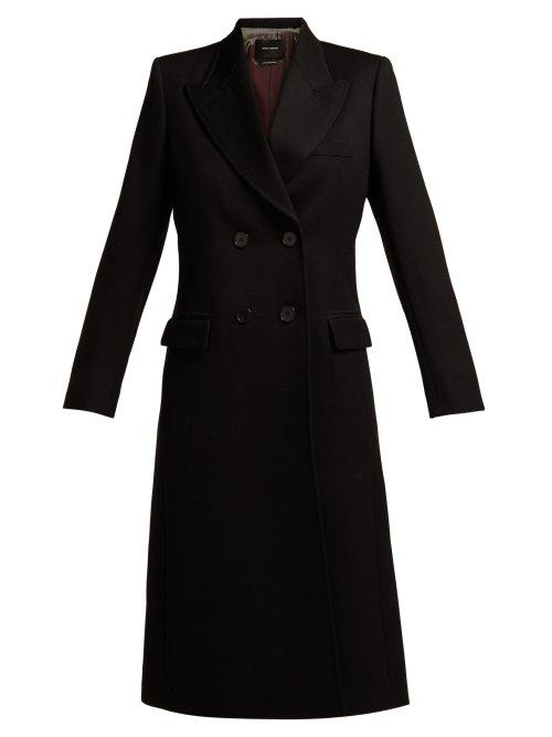 Matchesfashion.com Isabel Marant - Joleen Double Breasted Wool Twill Coat - Womens - Black