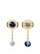 Raphaele Canot Set Free Sapphire & Diamond Mismatched Earrings
