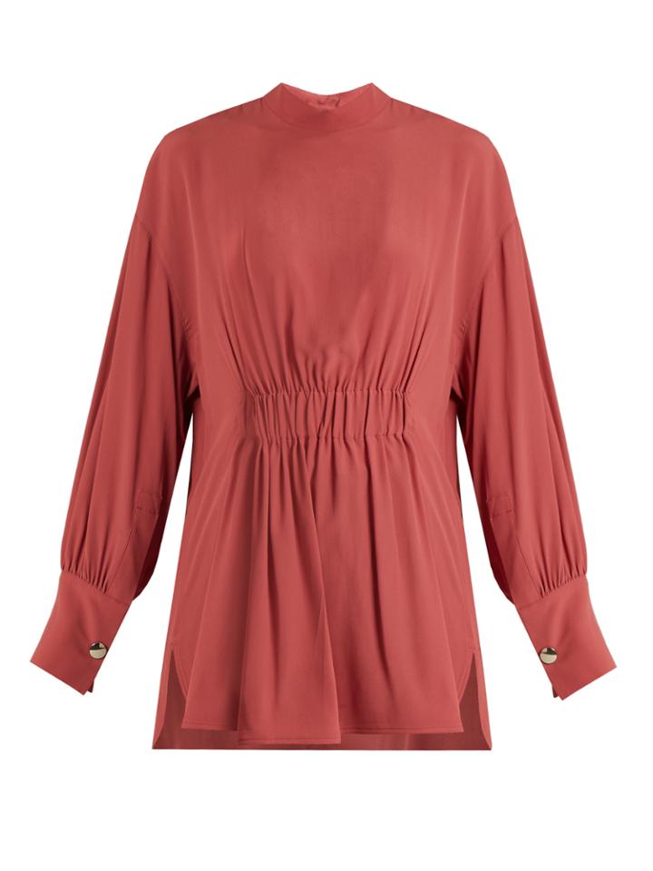 Marni Gathered-waist Crepe Top