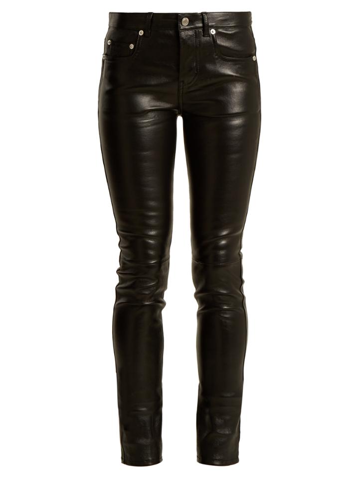 Saint Laurent Mid-rise Skinny Leather Trousers