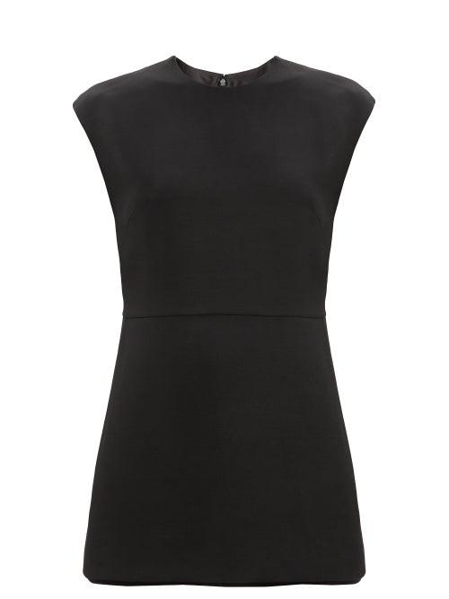 Matchesfashion.com Valentino - Crepe Couture Wool-blend Playsuit - Womens - Black
