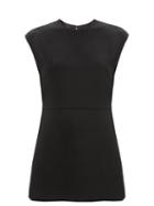 Matchesfashion.com Valentino - Crepe Couture Wool-blend Playsuit - Womens - Black