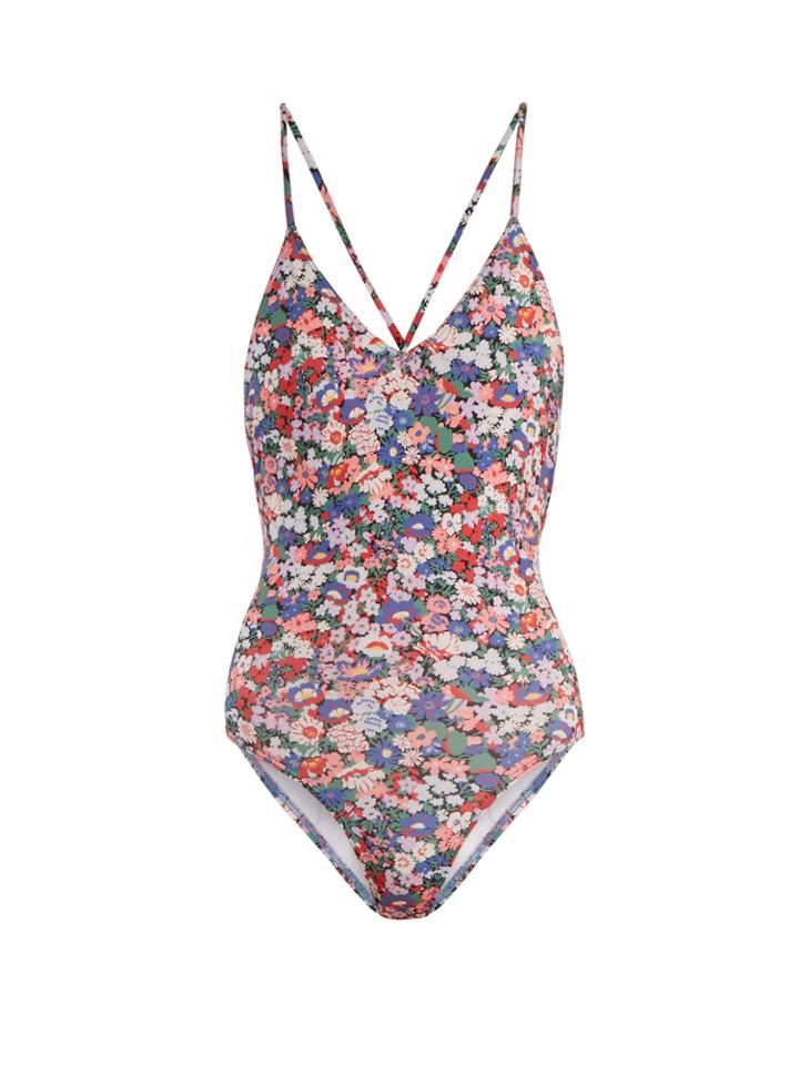 Ephemera Liberty Classic Laced-back V-neck Swimsuit