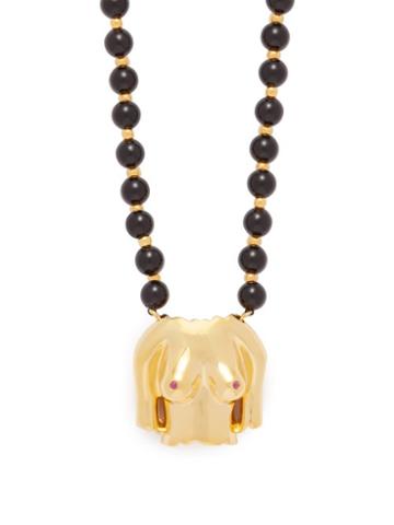 Matchesfashion.com Anissa Kermiche - Rubies Boobies Ruby, Agate & Gold Plated Necklace - Womens - Black