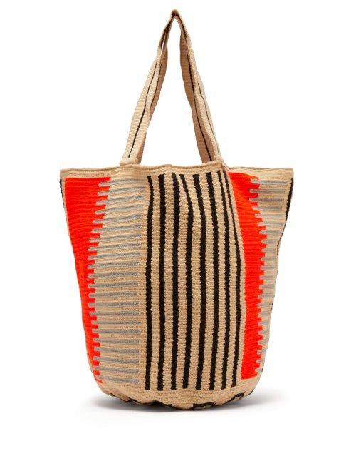 Matchesfashion.com Guanabana - Striped Crochet Bag - Mens - Black White