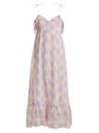 Matchesfashion.com Athena Procopiou - Violet's Whisper Lace Trimmed Maxi Dress - Womens - Purple Multi