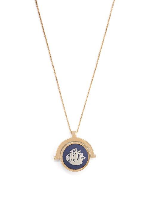 Matchesfashion.com Ferian - Wedgewood Gold Ship Necklace - Womens - Blue