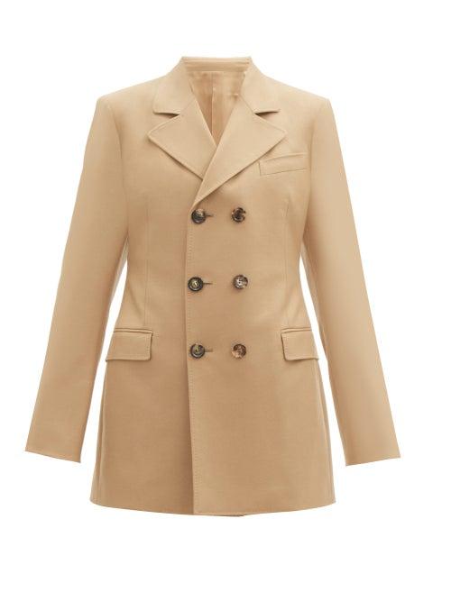 Matchesfashion.com Connolly - Double-breasted Longline Wool-blend Jacket - Womens - Beige