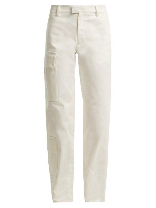 Matchesfashion.com Wales Bonner - Patch Pocket Cotton Twill Trousers - Womens - White
