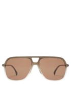 Matchesfashion.com Gucci - D Frame Aviator Acetate Sunglasses - Womens - Dark Grey