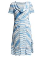 Matchesfashion.com Altuzarra - Lucia Striped Silk Midi Dress - Womens - Blue White