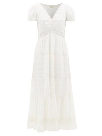 Ladies Beachwear Loveshackfancy - Dimonda Lace-insert Cotton Dress - Womens - White