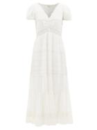 Ladies Beachwear Loveshackfancy - Dimonda Lace-insert Cotton Dress - Womens - White
