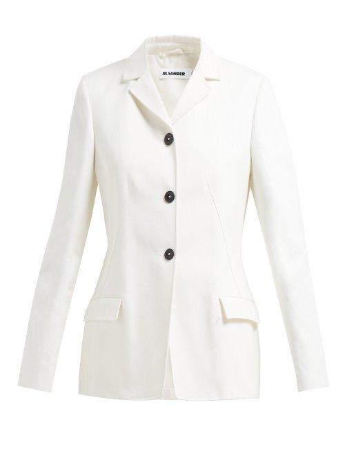 Matchesfashion.com Jil Sander - Gaudi Single Breasted Cotton Blazer - Womens - Ivory