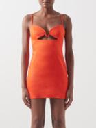 Gauge81 - Chaleg Cutout Linen-blend Twill Mini Dress - Womens - Orange