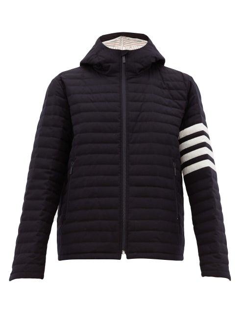 Matchesfashion.com Thom Browne - Quilted Wool Twill Jacket - Mens - Navy