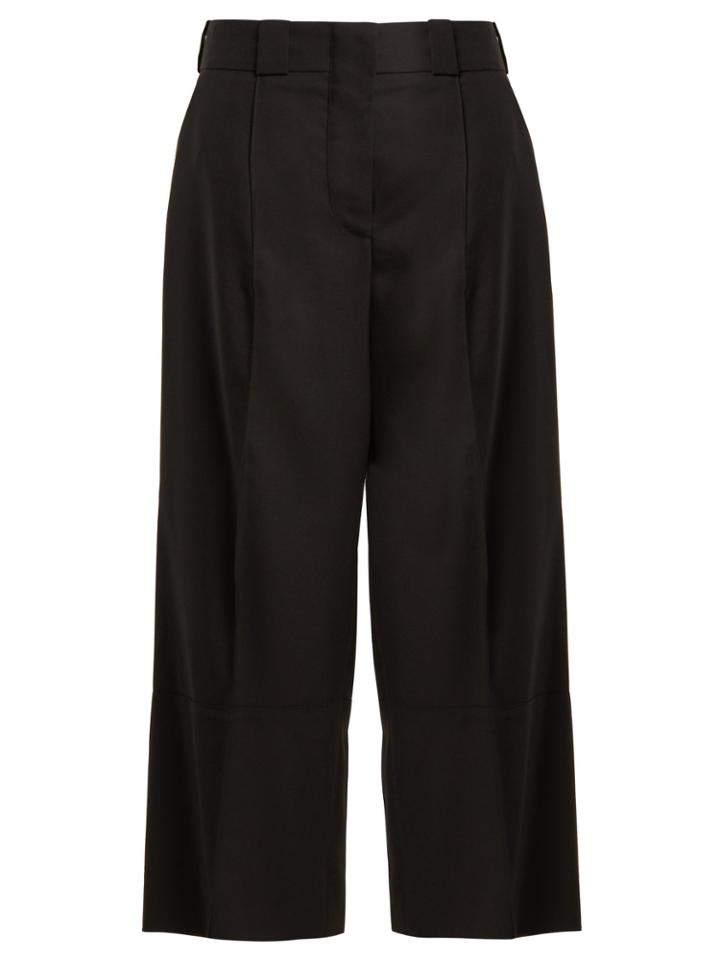 Marni Cropped Wide-leg Wool-twill Trousers